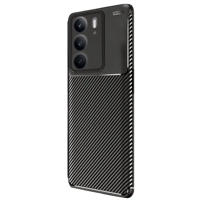 Realme C75 4g Auto Fus Karbon Kapak - Siyah