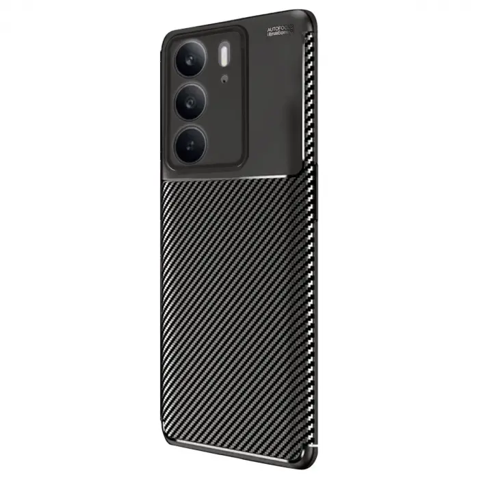 Realme C75 4g Auto Fus Karbon Kapak - Siyah