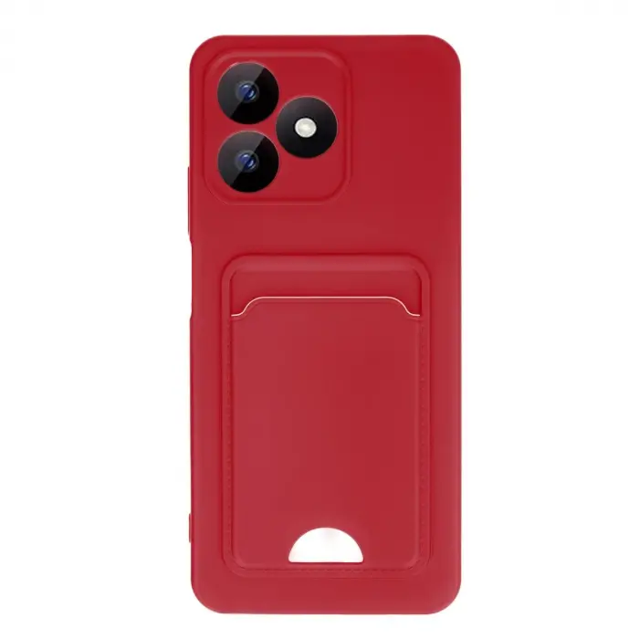 Realme Note 50 4g Kılıf Kelvin Kartvizitli Silikon - Kırmızı