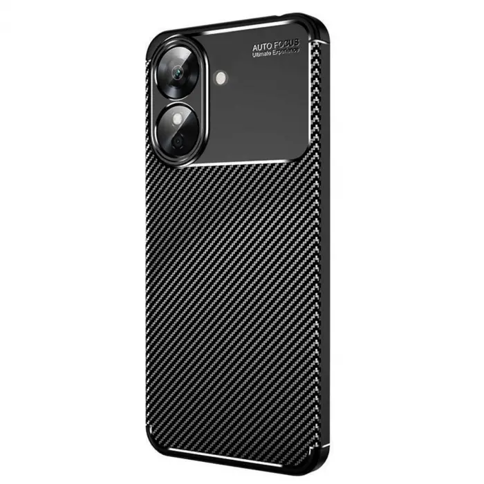Realme Note 60 Kılıf Auto Focus Karbon Kapak - Siyah