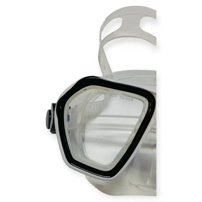 red Camlı Premium  Dalış Maskesi ve Snorkel Yetişkin - Siyah - 1 ADET