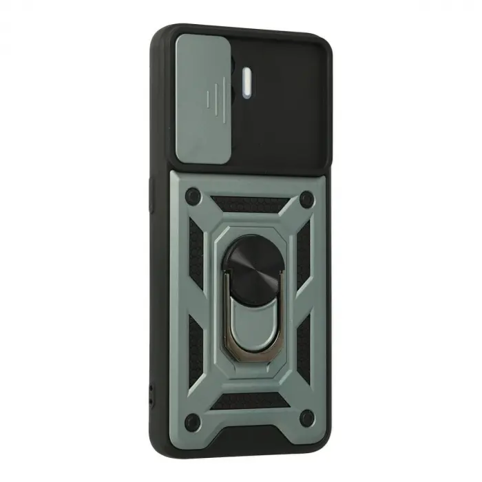 Reno 5 Lite Kılıf Pars Lens Yüzüklü  - Yeşil