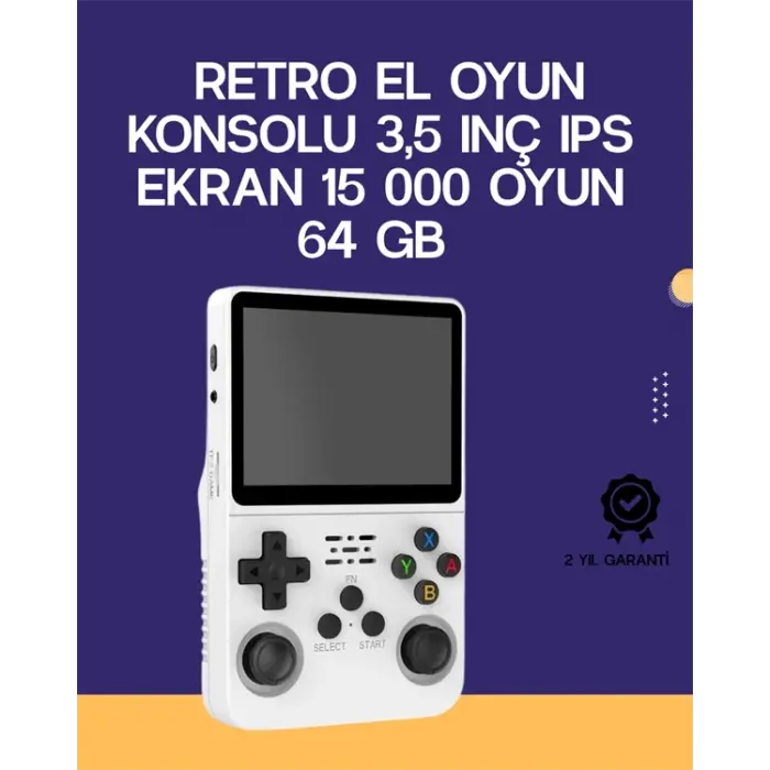 Retro El Konsolu 64 GB – 15.000 Oyun, Geniş Platform Desteği, 3.5” IPS Ekran