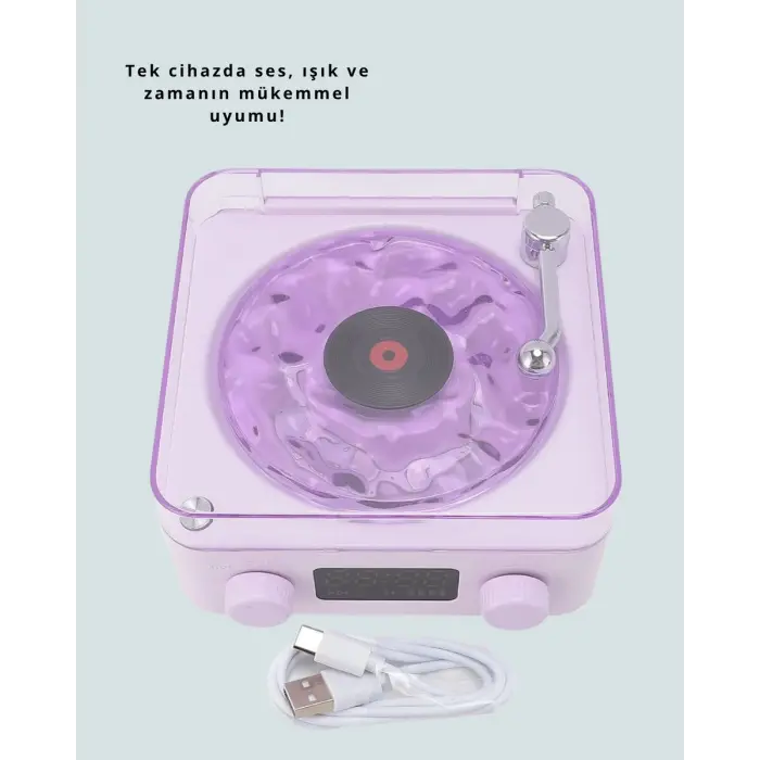 Retro Pikap Tasarımlı Bluetooth Hoparlör – Projektörlü Şarjlı Lamba
