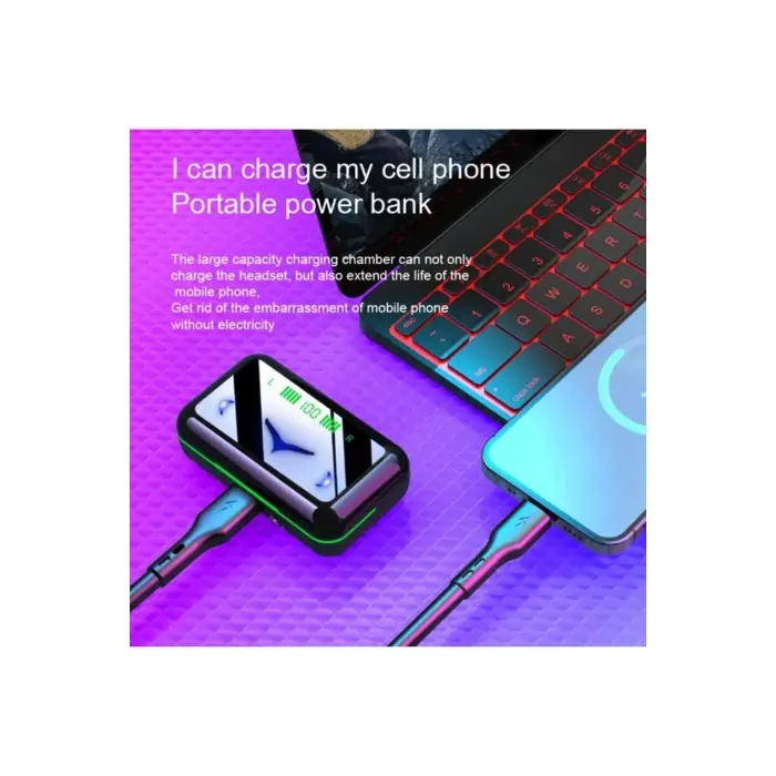 RGB Aydınlatmalı, Aktif Gürültü Önlemeli, Düşük Gecikmeli TWS Bluetooth Kulaklık