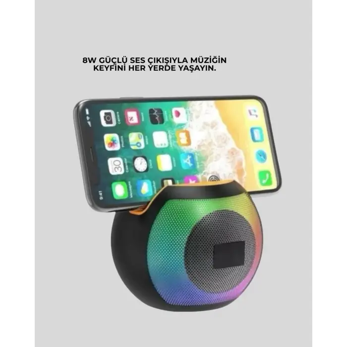 RGB Işıklı Taşınabilir Kablosuz Bluetooth Hoparlör Yeni Nesil