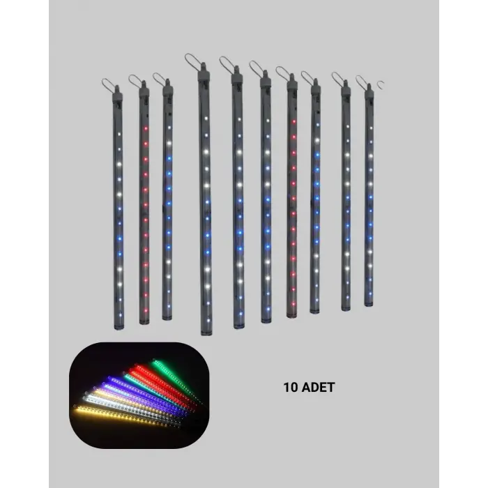 RGB LED Dış Ve İç Mekan Süsleme Işığı 10 Çubuklu Şerit