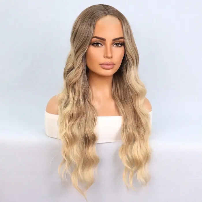 Rus Kumralı Dore Sarı Ombreli Tül Peruk