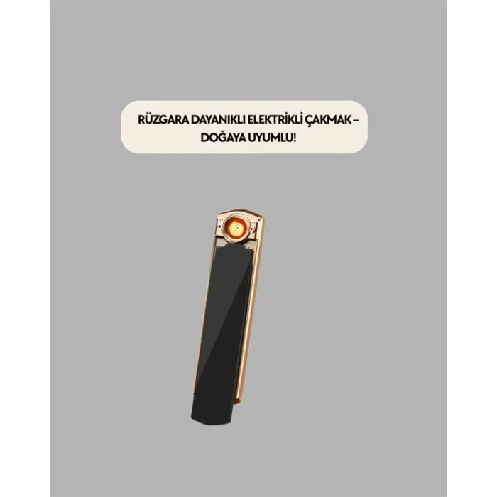 Rüzgar Geçirmez Elektronik Çakmak – Modern Tasarım, Metal Gövde