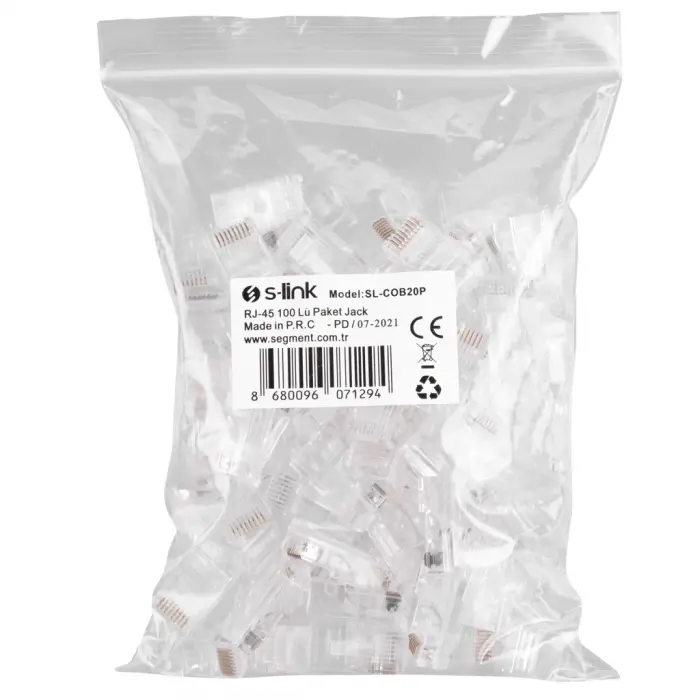 S-LINK SL-COB20P RJ45 Yeni Nesil JAC UTP (100lü PAKET)(1923)