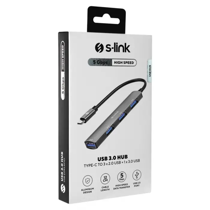 S-LINK SW-U324 Type-C to 3xUSB 2.0 1xUSB 3.0 Metal USB HUB(1923)