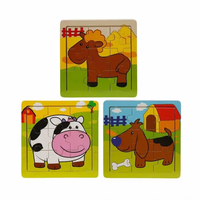 S00002907 PUZZLE ANIMALS 9 PCS 3 AST