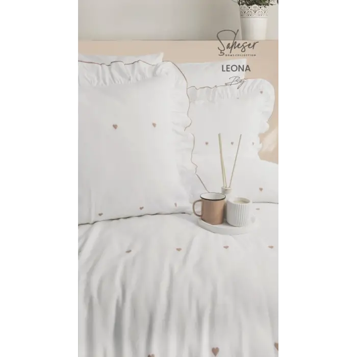 Şaheser Home Collection Jakarlı Nev Takımı Çift Kişilik Leona Bej