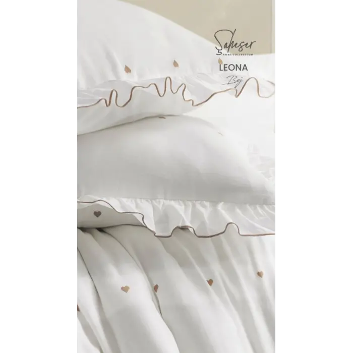 Şaheser Home Collection Jakarlı Nev Takımı Çift Kişilik Leona Bej