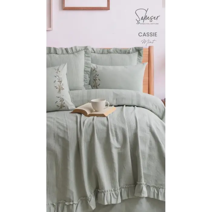 Şaheser Home Collection Yatak Örtüsü Çift Kişilik Cassie Mint