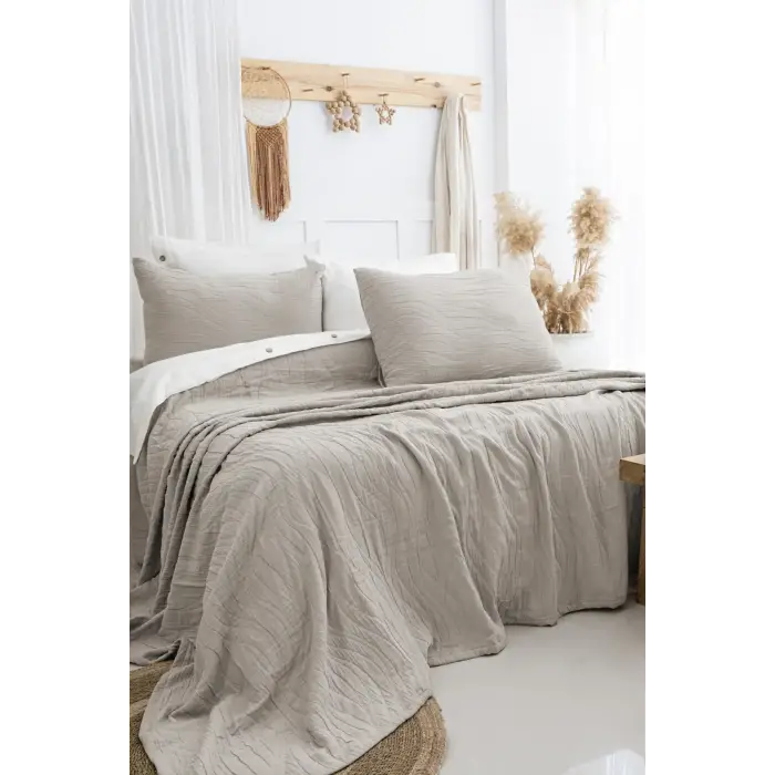 Şaheser Home Collection Yatak Örtüsü Çift Kişilik Janna Bej