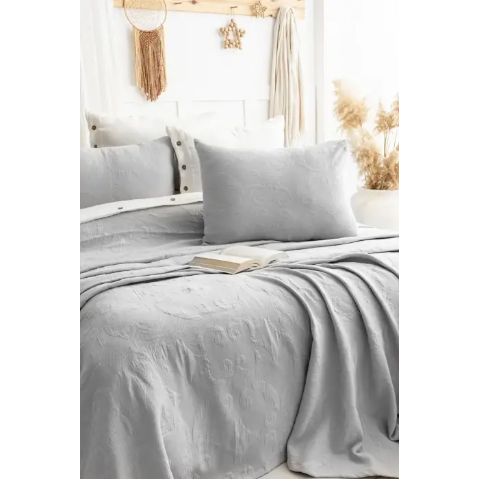 Şaheser Home Collection Yatak Örtüsü Çift Kişilik Julia A.Gri