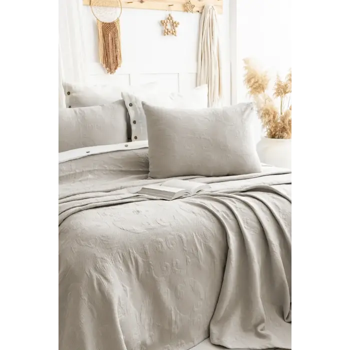 Şaheser Home Collection Yatak Örtüsü Çift Kişilik Julia Bej