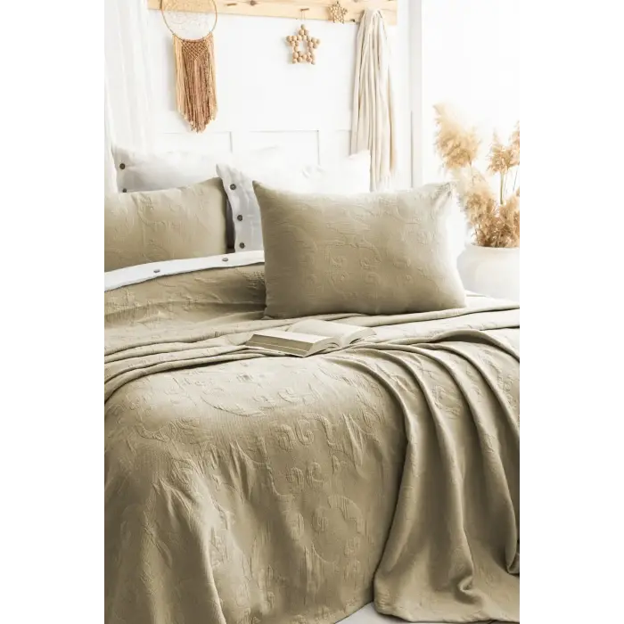 Şaheser Home Collection Yatak Örtüsü Çift Kişilik Julia Haki