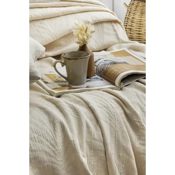 Şaheser Home Collection Yatak Örtüsü Çift Kişilik Silvia Bej