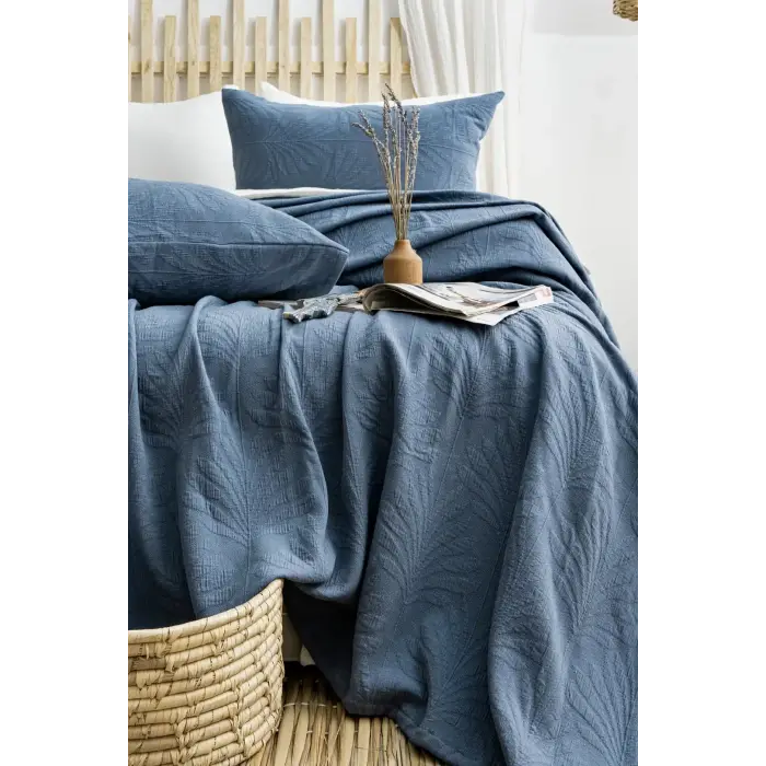 Şaheser Home Collection Yatak Örtüsü Çift Kişilik Silvia İndigo