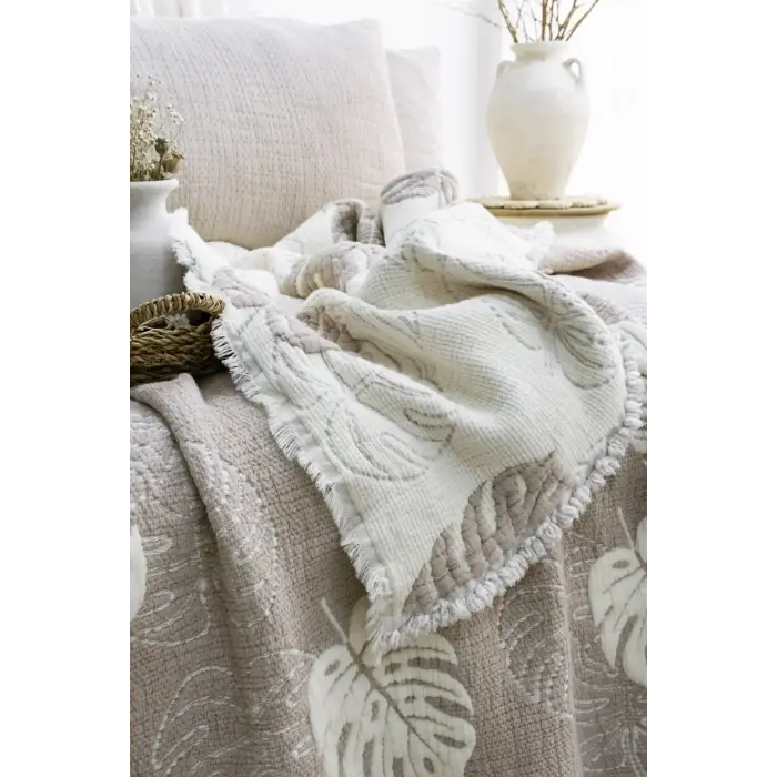 Şaheser Home Collection Yatak Örtüsü Seti Çift Kişilik Forest Bej