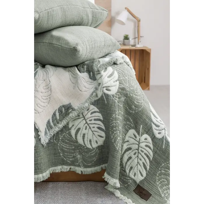 Şaheser Home Collection Yatak Örtüsü Seti Çift Kişilik Forest Yeşil
