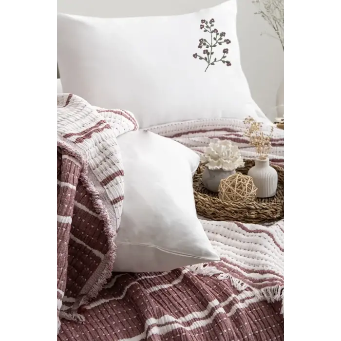 Şaheser Home Collection Yatak Örtüsü Seti Sera Bordo