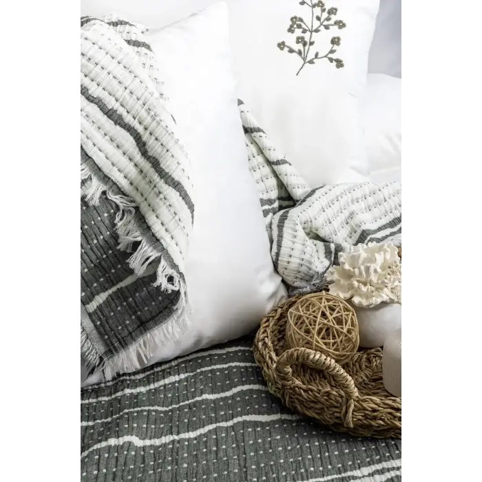 Şaheser Home Collection Yatak Örtüsü Seti Sera Haki