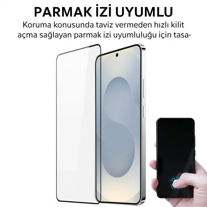 SAM S26 PLUS – Samsung Antistatik Cam Tam Kaplayan Ekran Koruyucu (Parmak İzi)