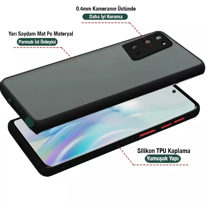 Samsung Galaxy Note 20 Pro Kamera Lens Korumalı Kılıf Premium Silikon Kılıf-(5775)