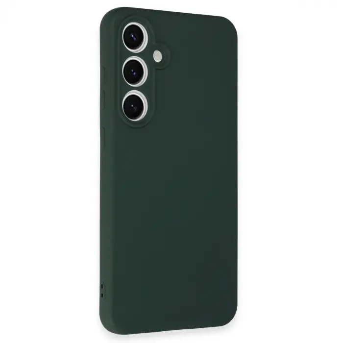 Samsung Galaxy S24 Fe Kılıf Nano İçi Kadife Silikon - Koyu Yeşil