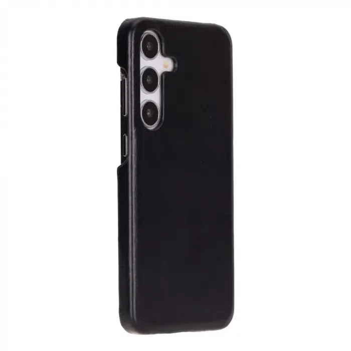 Samsung Galaxy S25 Plus Uyumlu, Hakiki Deri, El Yapımı Arka Kapak, Kömür Siyah