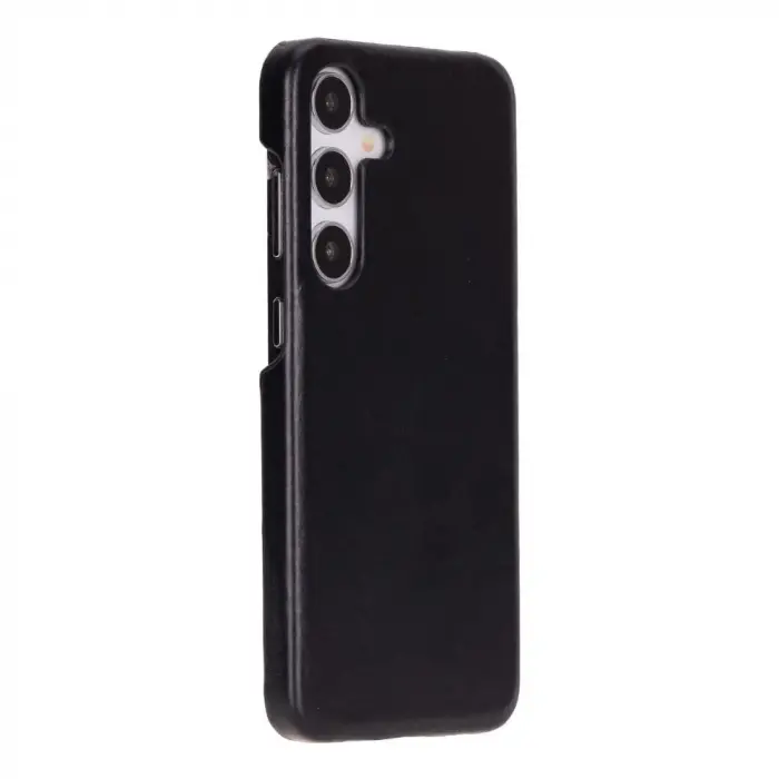 Samsung Galaxy S25 Plus Uyumlu, Hakiki Deri, El Yapımı Arka Kapak, Kömür Siyah