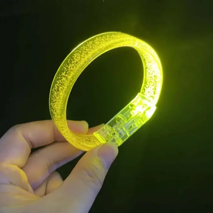 Sarı Led Işıklı Baskı Yapılabilen Pilli Bileklik Bilezik 1,5 Cm Genişlik Bx40