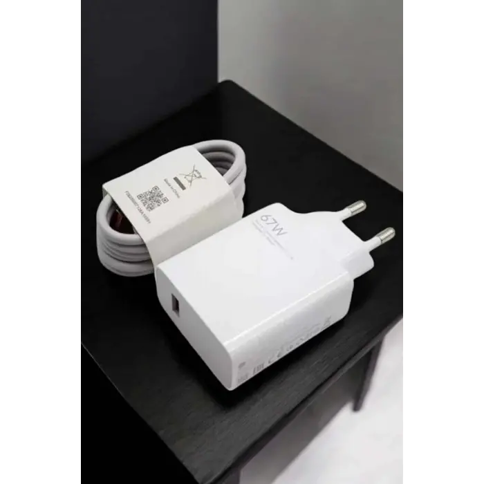 Şarj Aleti 67W Hızlı Şarj Turbo Type-C Uyumlu Şarj Adaptörü Kablosu
