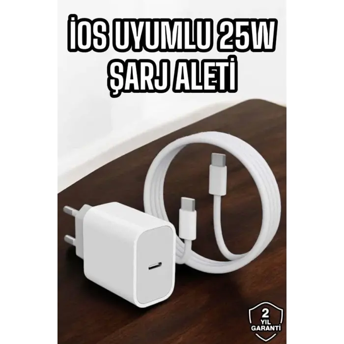 Şarj Aleti İOS 15/15 Pro Max Uyumlu Şarj Adaptörü ve Kablosu