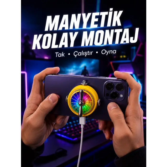 Şarj Edilebilir RGB Telefon Soğutucu Oyun Fanı