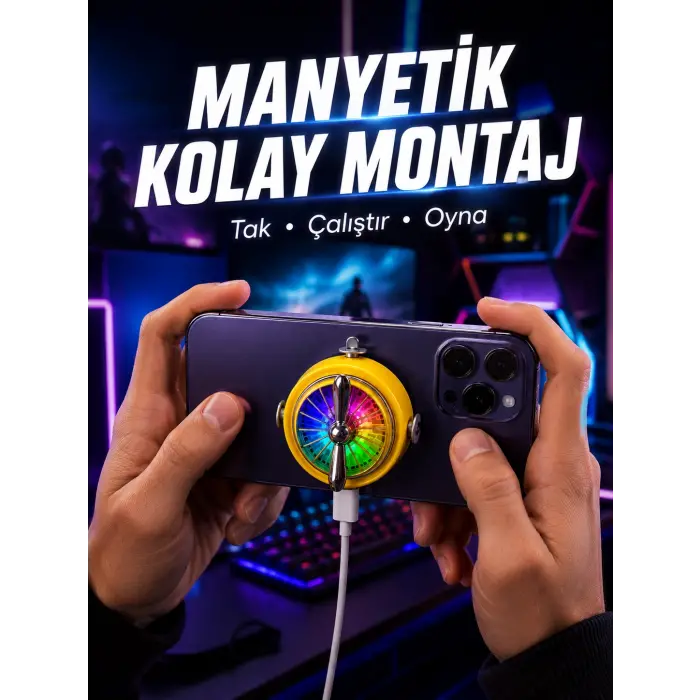 Şarj Edilebilir RGB Telefon Soğutucu Oyun Fanı