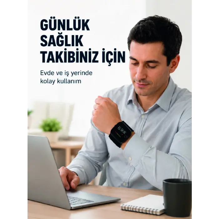 Şarjlı Bilekten Dijital Tansiyon Ölçer Geniş LCD Ekranlı