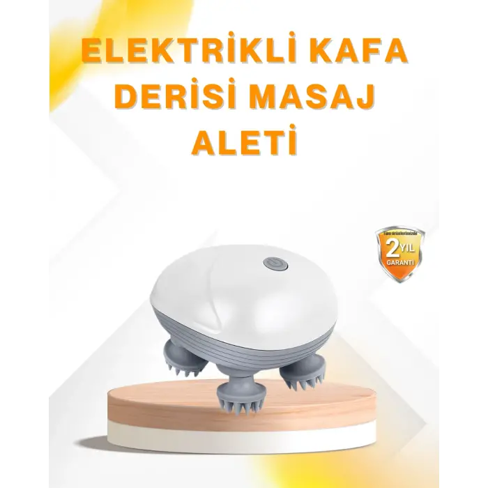 Şarjlı Kafa Masaj Aleti 3 Hız Ayarlı Derin Masaj