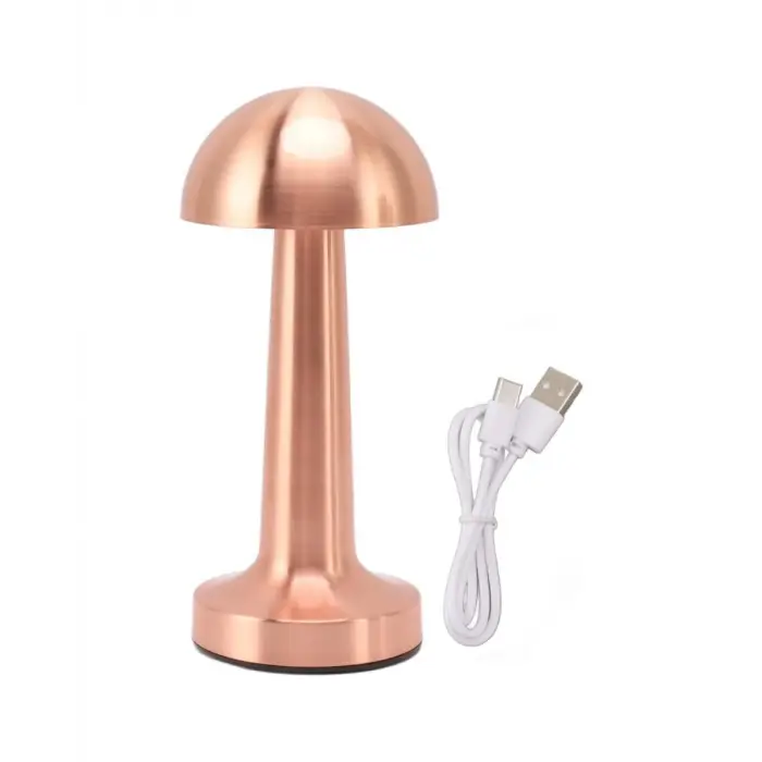 Şarjlı LED Masa Lambası 3 Kademe Dokunmatik Bronz Modern Tasarım