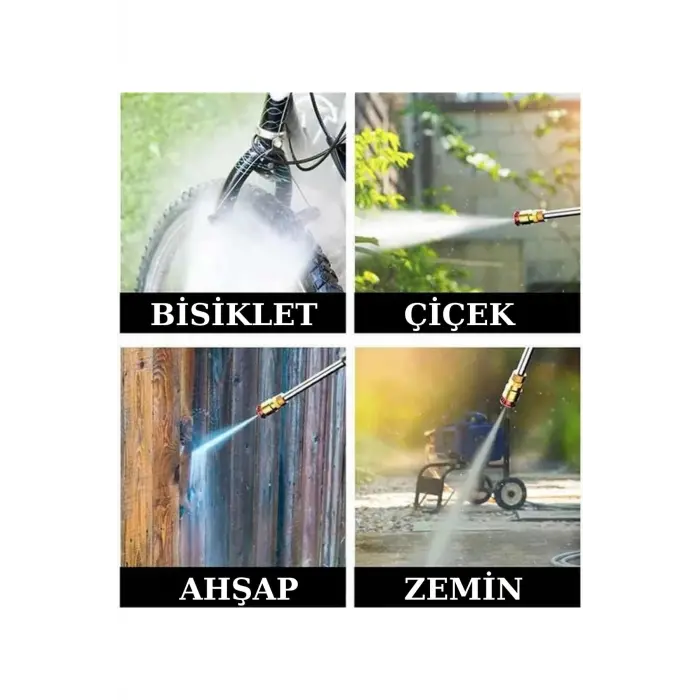 Şarjlı Oto Yıkama, Bahçe Sulama Tabancası Makinesi Yüksek Basınçlı