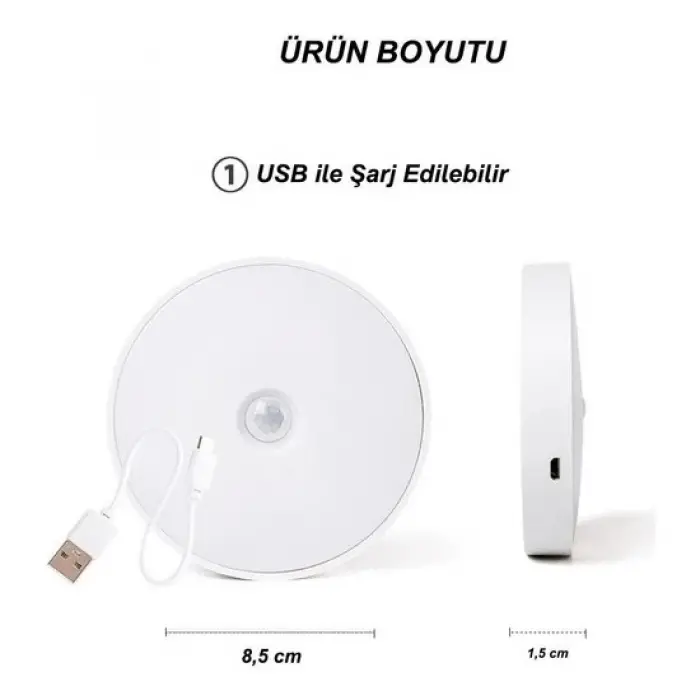 Şarjlı Sensörlü Gece Led Lambası Egonex