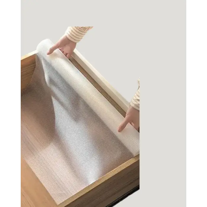 Şeffaf mutfak raflığı ve çekmece kaplaması kaydırmaz pvc