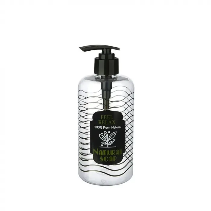 Şeffaf Sıvı Sabunluk Yuvarlak Plastik  500 ML