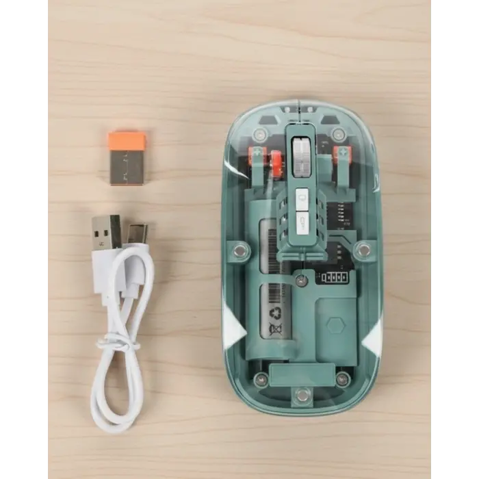 Şeffaf Tasarımlı Bluetooth Kablosuz Mouse Pilli Kullanım