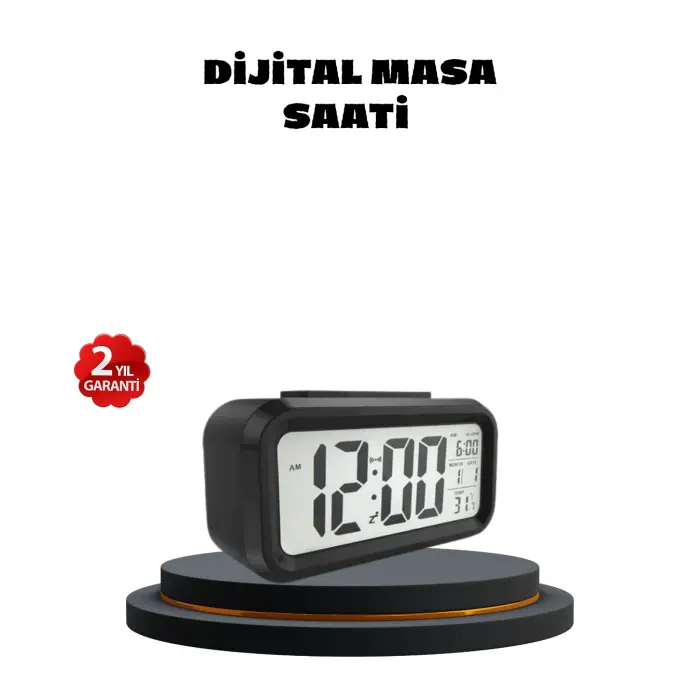 Sensörlü Dijital Masa Saati Alarm ve Sıcaklık Göstergeli