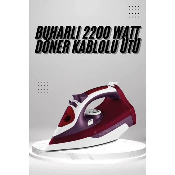 Seramik Tabanlı Kırmızı 2200 Watt Şok Buharlı Ütü