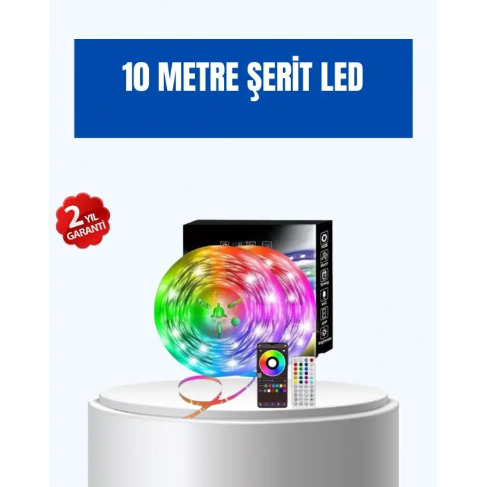 Sese Duyarlı 10M Smart Şerit Led IOS Android Kontrollü RGB Işık